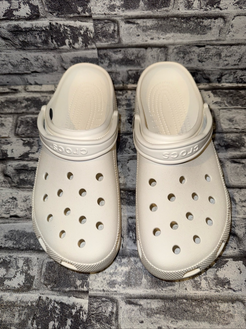Crocs Classic Mens Clogs Sz 11 White Rubber Breathable Slingback Round Toe
